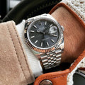 Rolex Oyster Perpetual Datejust (Grey Dial, Jubilee Bracelet, Fluted Bezel)