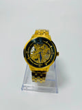 Rolex-Inspired Gold Skeleton Automatic Wrist Watch