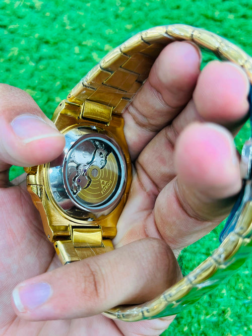 FITRON Luxury Golden Skeleton Watch